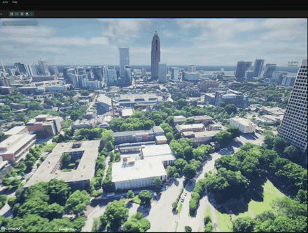 Flood inundation over a Cesium model of Atlanta