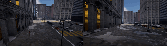 Vehicle-side (left) and infrastructure-side (right) RGB of a shared intersection